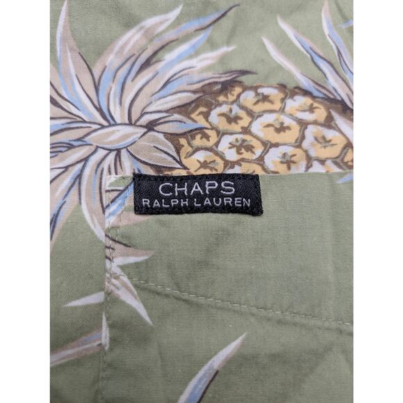 Chaps Ralph Lauren Vintage Mens Hawaiian Button Down Shirt XL Tropical Pineapple - Picture 3 of 8
